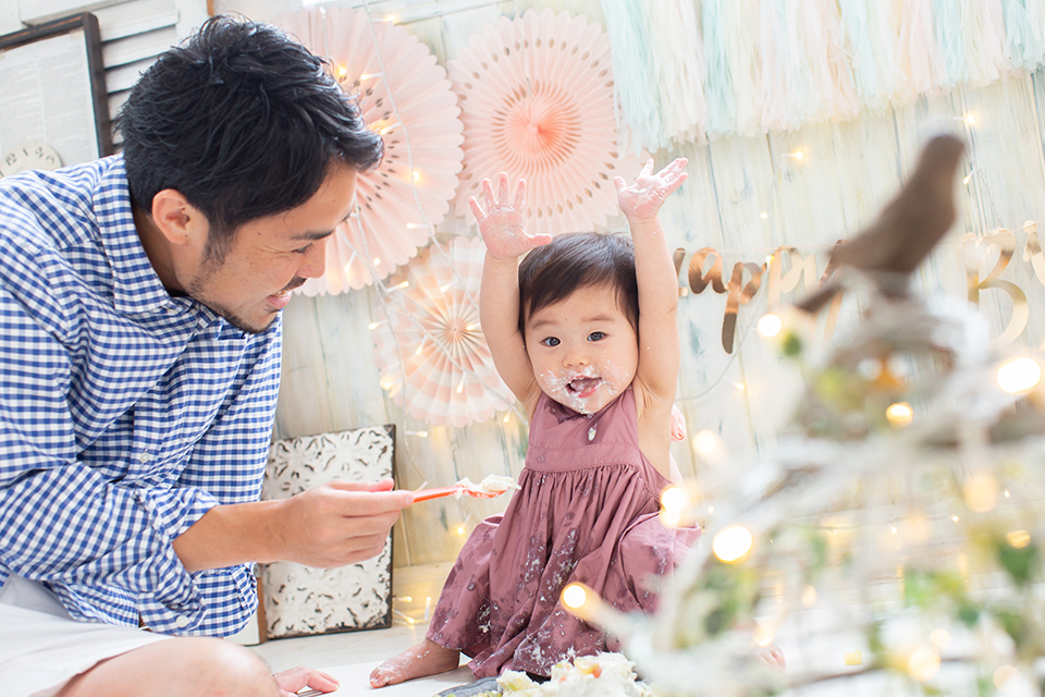 写真館：スタジオヴォルペでスマッシュケーキ